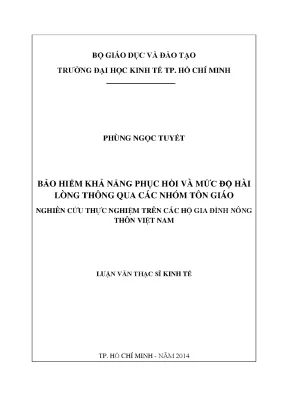 Luận văn: Tôn giáo, phục hồi & hài lòng ở nông thôn VN