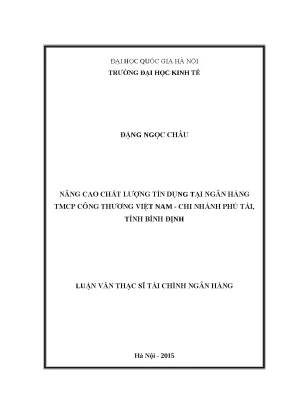 Nâng cao chất lượng tín dụng tại VietinBank Phú Tài,