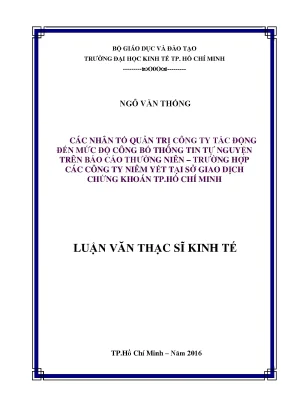 Các yếu tố quản trị công ty ảnh hưởng đến công bố thông
