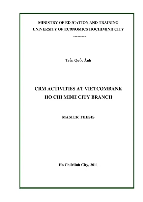 Luận văn Thạc sĩ: Hoạt động CRM tại Vietcombank