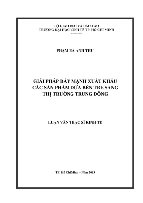 Giải pháp xuất khẩu dừa Bến Tre sang Trung Đông (Luận văn)