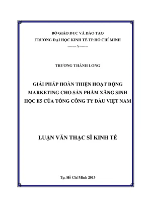 Giải pháp Marketing cho sản phẩm xăng sinh học E5 của