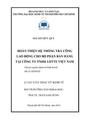 Hoàn thiện hệ thống trả công cho sales tại Lotte Việt Nam