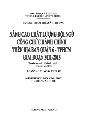Nâng cao chất lượng đội ngũ công chức hành chính quận 6