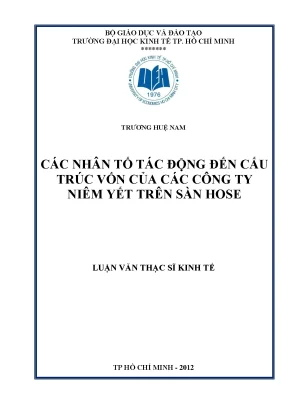 Nhân tố tác động cấu trúc vốn công ty niêm yết HOSE