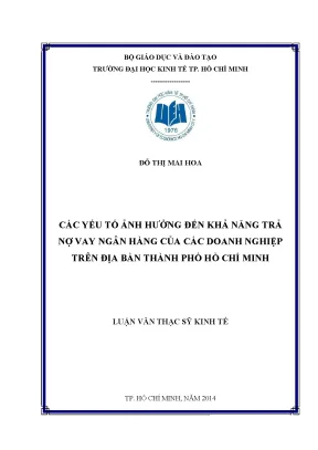 Các yếu tố ảnh hưởng đến khả năng trả nợ vay ngân hàng