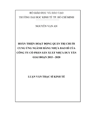Hoàn thiện quản trị chuỗi cung ứng ngành nhựa bao bì tại