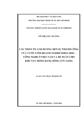 Các yếu tố quyết định thành công của vườn ươm doanh