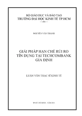 Giải pháp hạn chế rủi ro tín dụng tại Techcombank Gia Định