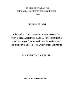 Những Nhân Tố Ảnh Hưởng Đến Huy Động Vốn Tiền Gửi Khách
