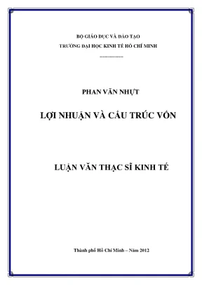 Nghiên cứu lợi nhuận và cấu trúc vốn trong kinh tế tài chính