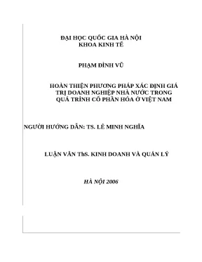 Phương Pháp Xác Định Giá Trị Doanh Nghiệp Nhà Nước Trong 