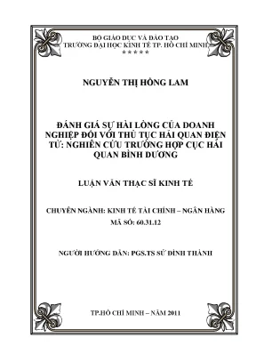 Đánh Giá Sự Hài Lòng Của Doanh Nghiệp Về Thủ Tục Hải