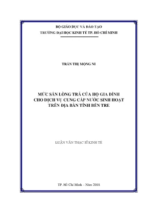Mức Sẵn Lòng Trả Của Hộ Gia Đình Cho Dịch Vụ Nước Sinh