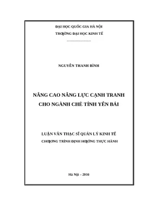 Nâng Cao Năng Lực Cạnh Tranh Ngành Chè Tỉnh Yên Bái