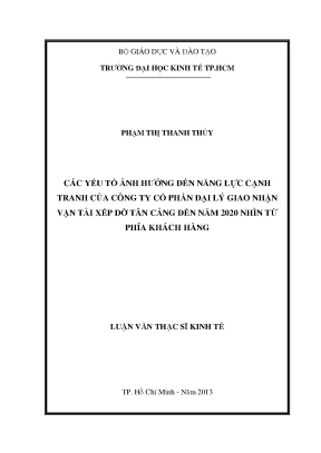 Luận văn: Năng lực cạnh tranh của Tân Cảng Logistics