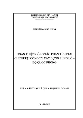 Luận văn phân tích tài chính công ty xây dựng Lũng Lô