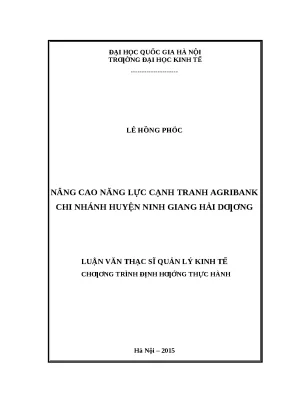 Nâng cao năng lực cạnh tranh của Agribank Ninh Giang