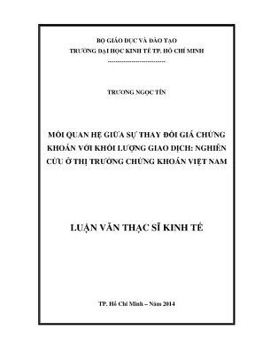 Mối Quan Hệ Giữa Thay Đổi Giá Chứng Khoán và Khối Lượng