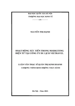 Hoạt động xúc tiến marketing điện tử tại Vietravel