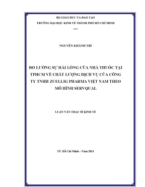 Đánh giá sự hài lòng của nhà thuốc tại TP.HCM về dịch vụ