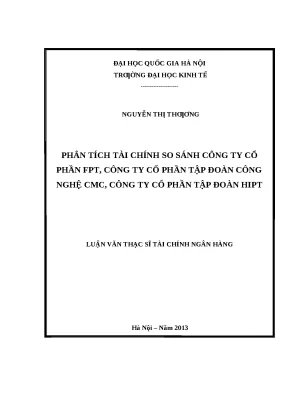 Luận văn: So sánh tài chính FPT, CMC và HIPT