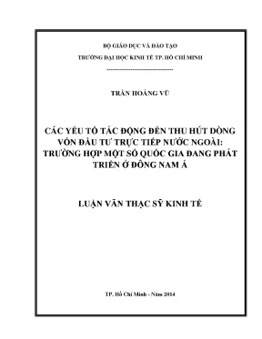Các yếu tố ảnh hưởng đến thu hút đầu tư trực tiếp nước