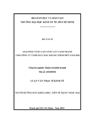 Giải pháp nâng cao năng lực cạnh tranh cho Công ty TNHH