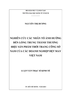 Nghiên cứu lòng trung thành thương hiệu sản phẩm thời