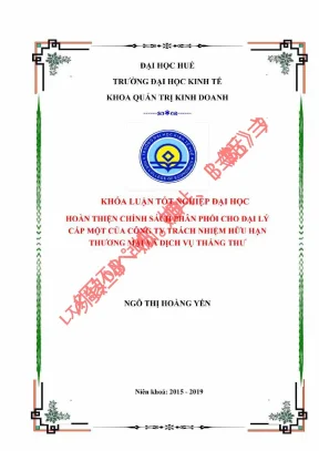 Hoàn thiện chính sách phân phối cho đại lý cấp một của