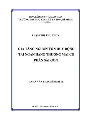 Gia Tăng Nguồn Vốn Huy Động Tại Ngân Hàng TMCP Sài Gòn