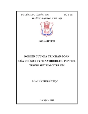 Giá trị chẩn đoán của chỉ số b type natriuretic peptide