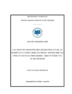 Các Nhân Tố Ảnh Hưởng Đến Thành Công Dự Án Nghiên Cứu và