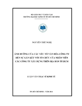 Ảnh hưởng của văn hóa công ty đến sự gắn kết của nhân
