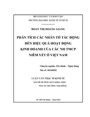 Phân Tích Các Nhân Tố Tác Động Đến Hiệu Quả Kinh Doanh