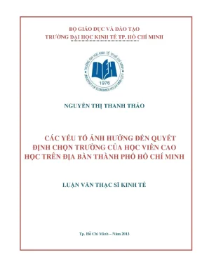 Các yếu tố quyết định chọn trường cao học tại TP. Hồ Chí