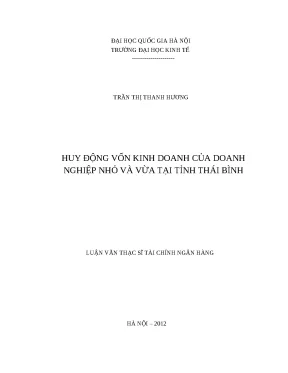 Huy động vốn cho doanh nghiệp nhỏ và vừa tại Thái Bình