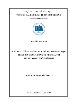 Các yếu tố ảnh hưởng đến giá trị thương hiệu thiết bị y