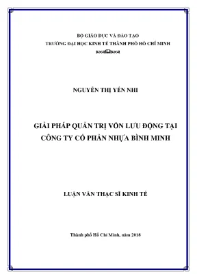 Luận văn Thạc sĩ: Quản trị vốn lưu động tại Nhựa Bình Minh
