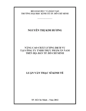 Luận văn: Nâng cao chất lượng dịch vụ tại Thực phẩm Ân Nam