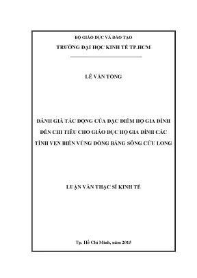 Đánh Giá Tác Động Đặc Điểm Hộ Gia Đình Đến Chi Tiêu Giáo