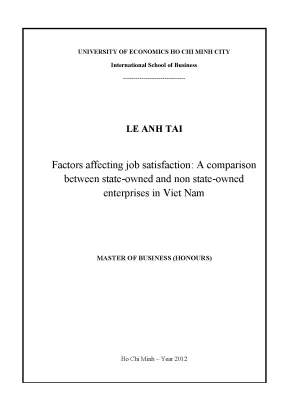 So sánh các yếu tố ảnh hưởng đến sự hài lòng trong công