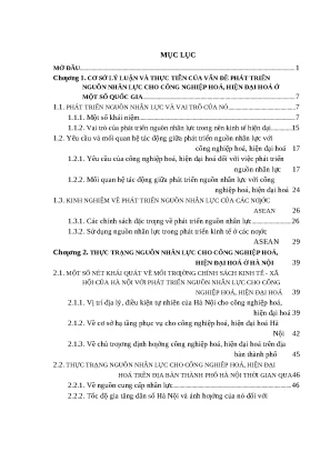 Phát Triển Nguồn Nhân Lực Cho Công Nghiệp Hóa và Hiện