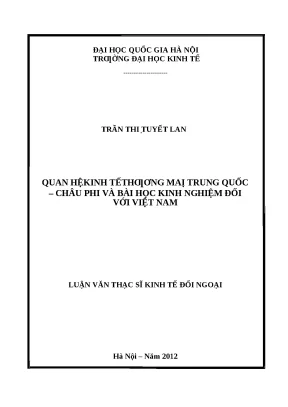 Quan hệ kinh tế thương mại Trung Quốc - Châu Phi và bài