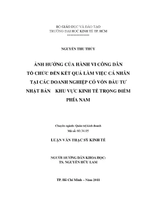 Ảnh hưởng của hành vi công dân tổ chức đến hiệu quả làm