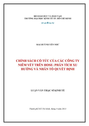 Phân tích chính sách cổ tức công ty niêm yết HOSE