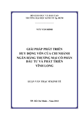 Giải pháp phát triển huy động vốn tại BIDV Vĩnh Long