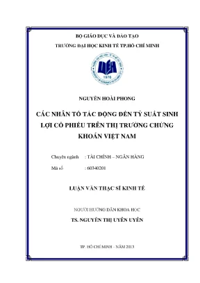 Các Nhân Tố Tác Động Đến Tỷ Suất Sinh Lợi Cổ Phiếu Trên