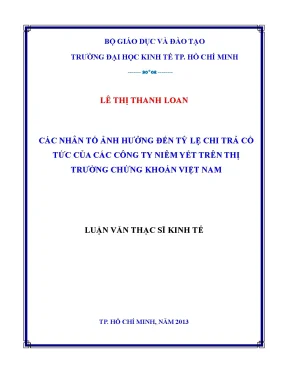 Nhân Tố Ảnh Hưởng Đến Tỷ Lệ Chi Trả Cổ Tức Của Các Công