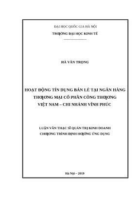 Nâng cao hiệu quả tín dụng bán lẻ tại ngân hàng thương